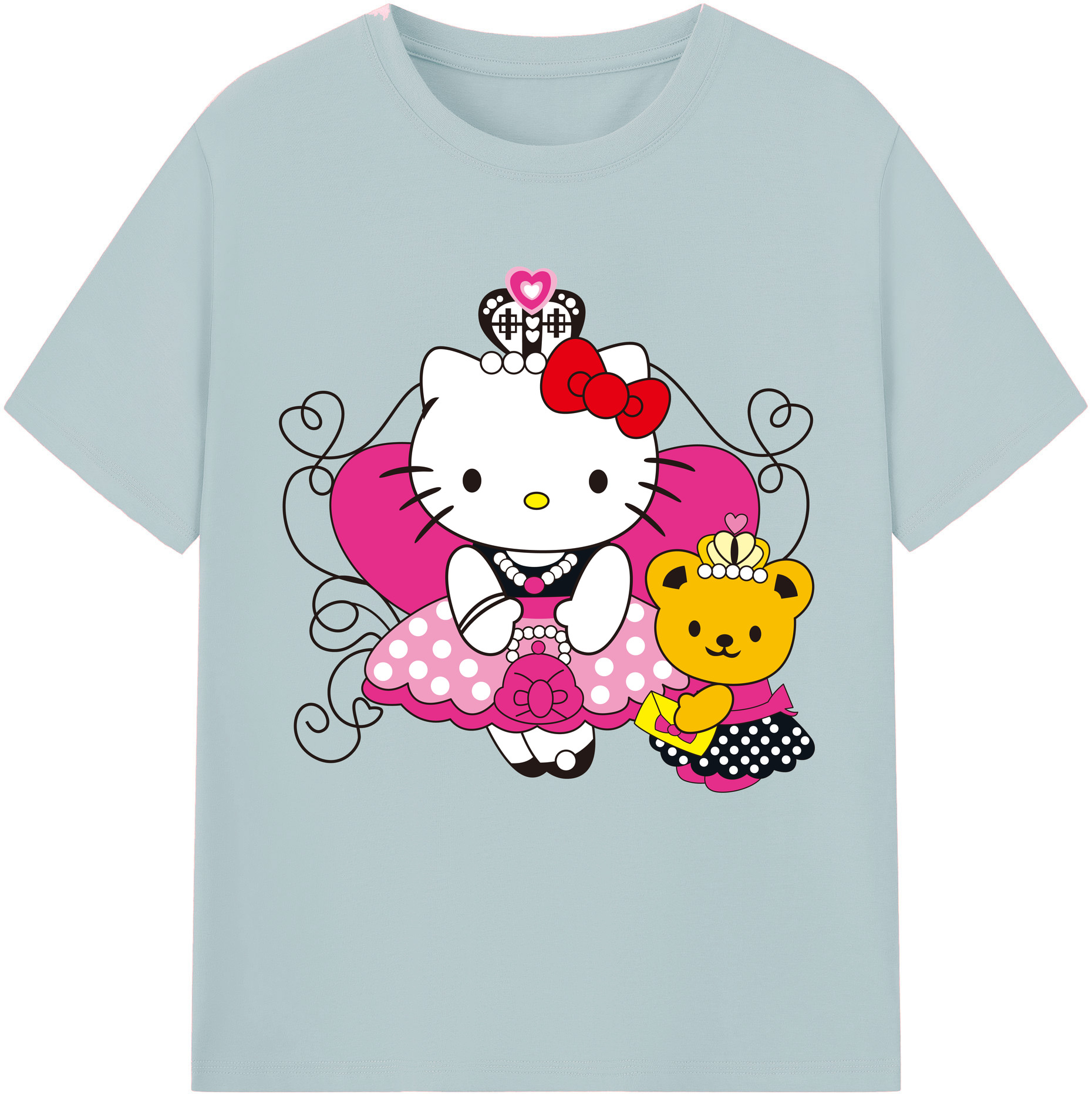 （画像用） Hello Kitty ハローキティ 綿100％半袖Tシャツ（フロントプリント）